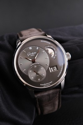 Glashütte PanoMatic Lunar 19002433205 Original Papiere + Box Grey Dial German