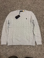Men's Polo Ralph Lauren Cotton Crew Neck Cable Knit Sweater -Smal Medium  Large