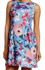Vince Camuto Floral Print Fit & Flare Scuba Dress Size 6