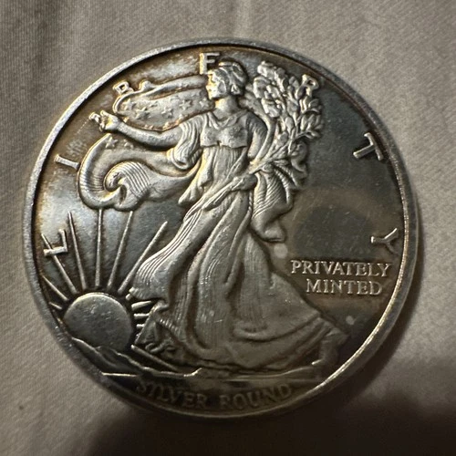 Walking Liberty Silver Round One Troy oz .999 Fine Money Metals Exchange