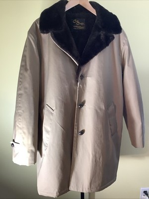 Mature Men s Cal Craft, USA Tan Khaki Faux Fur Lined Coat/Jacket~Sz 46-48