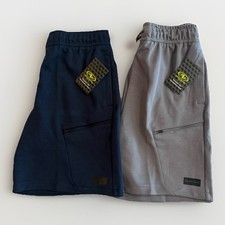 Athletic Works Boys XL 14-16 Double Knit Shorts Grey Blue Lot of 2 Pockets NEW