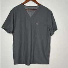 FIGS Leon Men's Scrub Top Large Graphite Gray 3 Pocket TM3000 Medical