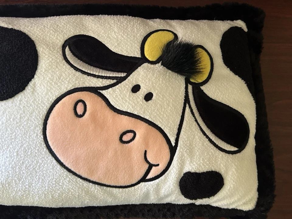 Nici Cow Rectangular Decal Pillow - Ultra Rare - 44cm X 25cm - Black & White Cow - Image 3 of 4