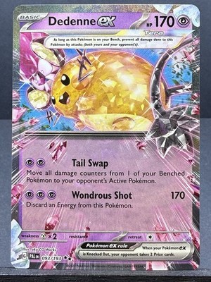 DEDENNE EX 093/193 DOUBLE RARE HOLO PALDEA EVOLVED SV02 POKEMON NEAR MINT NM