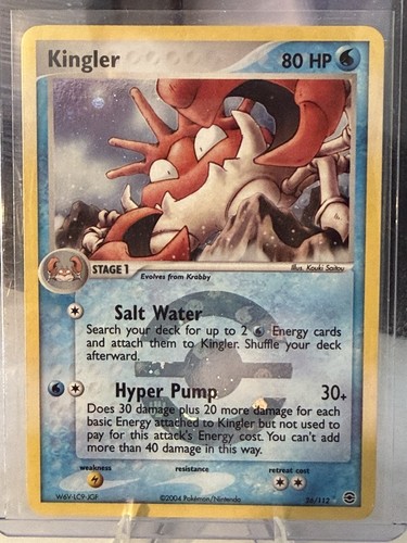 Kingler FireRed & LeafGreen 26/112 Reverse Holo Pokemon Card