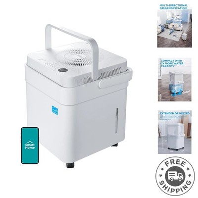 Compact 20 Pint Dehumidifier for Basements - Auto Restart & Defrost Features