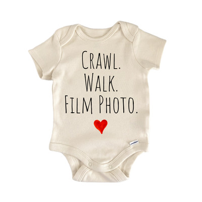 Crawl Walk Film Photo Newborn Baby Onesie  Bodysuit