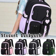 Color Block Large Capacity Student Backpack Adjustable Travel School Bags