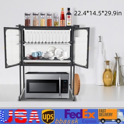 Iron Kitchen Storage Rack Vertical Microwave Oven Rack Kitchen Storage Shelf