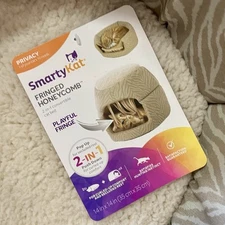 NWT SmartKat Fringed Honeycomb Pop Up 2 in 1  Convertible Cat Bed 14”x14”
