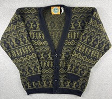 Vintage Cardigan Sweater Le Laureat Paris Early 80s Geometric Aztec Grandpa