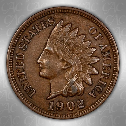 1902 Indian Cent CACG XF-45 CAC