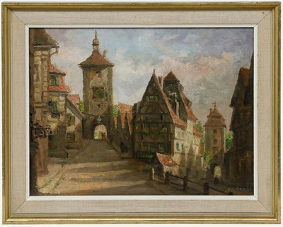 E.K. Bembs - 19. Jahrhundert Öl, Rothenburg Ob Der Tauber