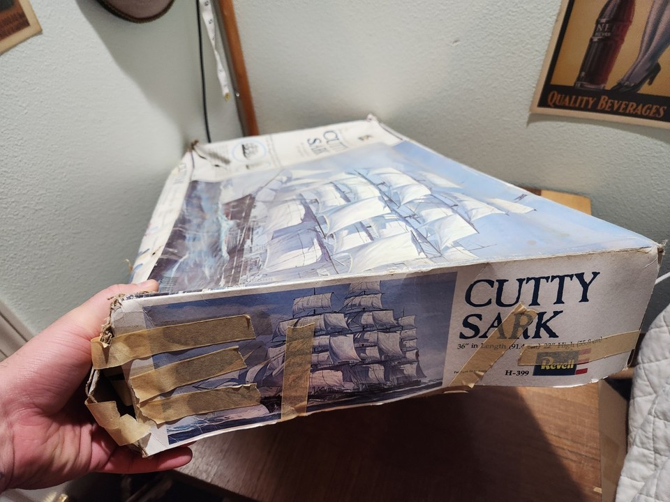 REVELL CUTTY SARK SAILS SHIP LARGE PLASTIC MODEL KIT 1974 H-399 1:96 ...