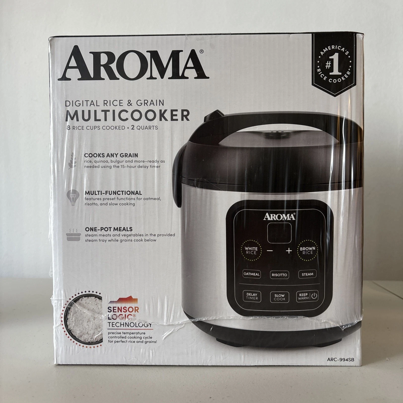 Rice & Grain Cooker Slow Cook, Steam, Risotto, 8-cup cooked/4-cup uncooked/2Qt