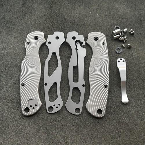 1 Satz Titanlegierung Griff Skalen + 14C28N Edelstahl Klinge für Spyderco C81 - Bild 2 von 4