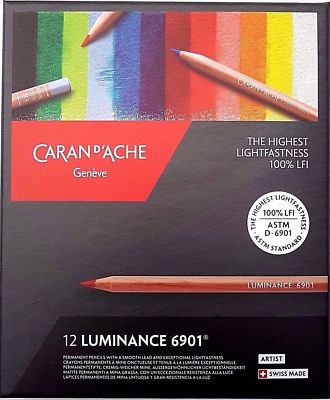 Caran D'ache Luminance Permanent Farbstift 12 Farben Box Set