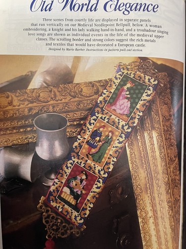 McCalls Needlework Oct 1995 Ribbon Embroidery Hanukkah Bellpull Pineapple Afghan - Picture 4 of 6