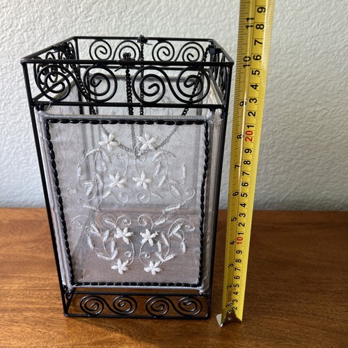 Portacandele Tealight floreale vetro perline metallo splendidamente dettagliato vintage - Foto 5 di 16