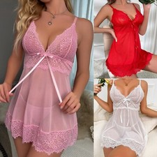 Sexy-Lingerie-Sleepwear-Lace-Women's-Dress-Chemise-Underwear-Babydoll-Nightwear