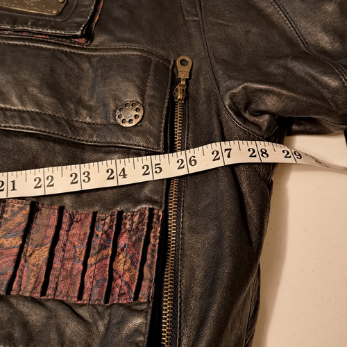 M.P. Company "Montara" Men's Size 56 Lined Lambskin Black Leather Bomber Jacket - Picture 17 of 24