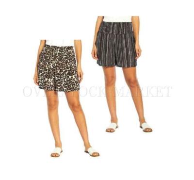 NEW! WOMENS THREE DOTS PRINTED PULL ON SHORT WITH POCKETS! ELASTIC WAIST VARIETY
