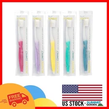 Compact 5-Pack Toothbrushes with Tapered Bristles for Optimal Plaque Removal