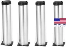 Set of 4 XMHF 2 Inch Diameter 11.8" Long  Adjustable Round Metal Furniture Legs