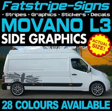to fit VAUXHALL MOVANO L3 LWB GRAPHICS STICKERS STRIPES DECALS CAMPER VAN