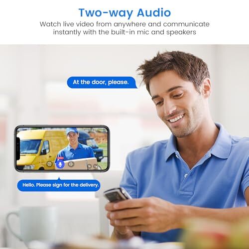 Wireless 1080p Video Doorbell Camera, AI Human Detection, Live View, 2-Way - Picture 3 of 7