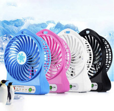 4" Strong LED light Slient 3 Speeds USB Powered Mini Fan for Office Home Desktop