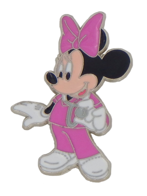 Minnie Mouse Nurse In Pink Scrubs Individual Disney Park Trading