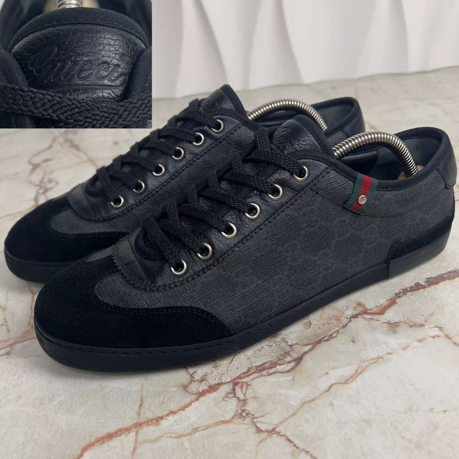 Baskets Gucci Supreme GG monogramme cuir noir 7 G ou 7,5 US