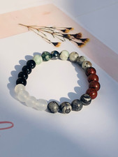 8mm Fashion round natural Multi gemstone beads bracelet stretchable bracelet