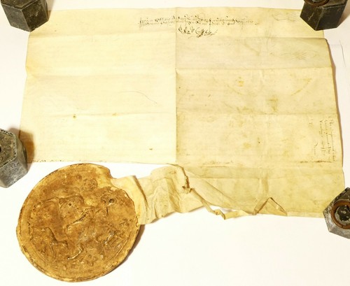 Original 1619 King James I Wax GREAT SEAL on Vellum Document Lincolnshire #T186A - Picture 10 of 12