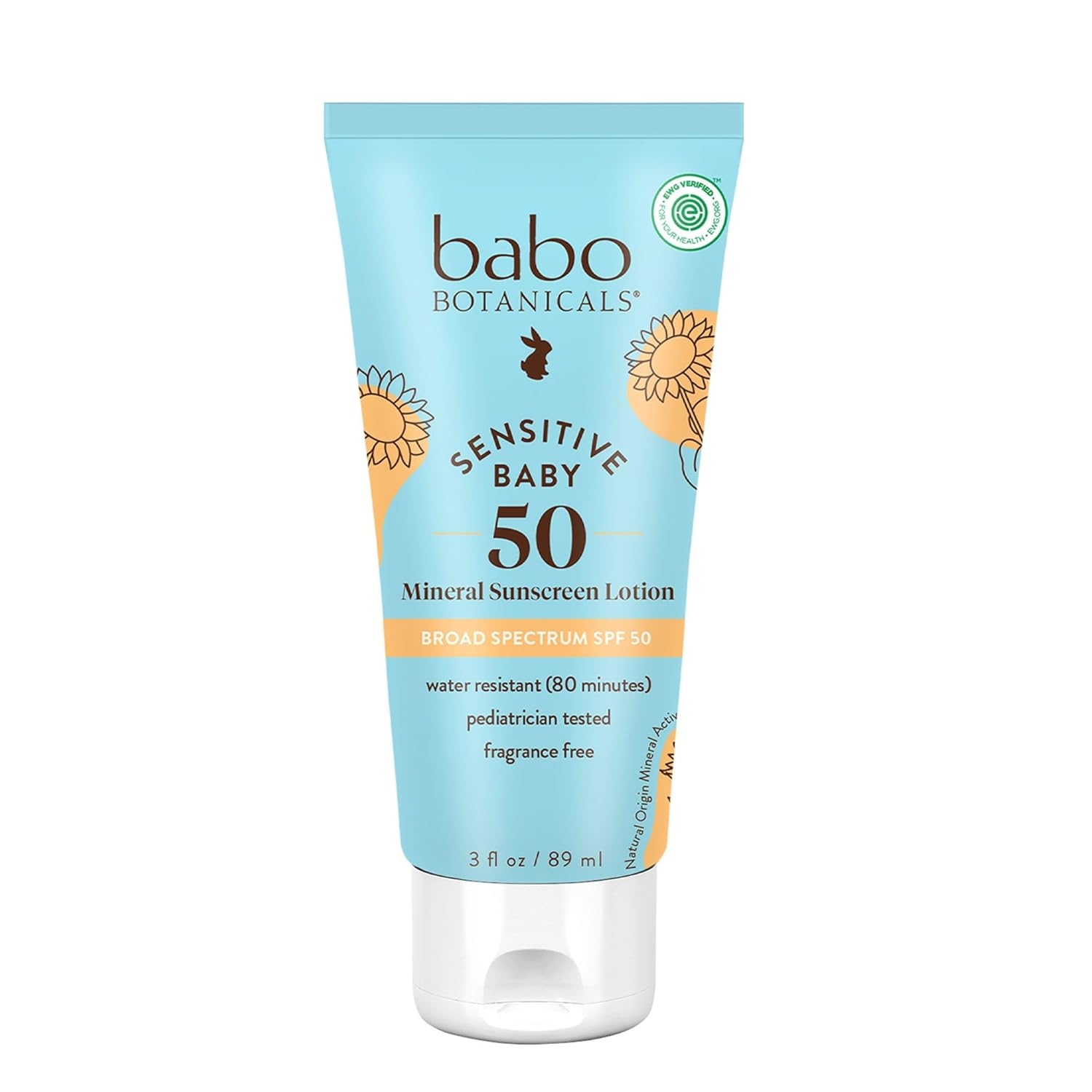 Babo Botanicals SPF50 Sensitive Baby Sunscreen with Natural Zinc Oxide
