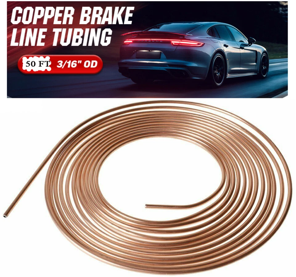 Kit de tubería de línea de freno de coche de níquel cobre zinc acero bobina de 50 pies envío a EE. UU. 3/16" OD Foto 4 de 4
