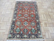 3 x 5 Hand Knotted Rust Orange Antiqued Geometric Serapi Oriental Rug G8262