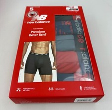 Men's Size M New Balance 5 Pack Performance Premium Boxer Briefs Multicolor