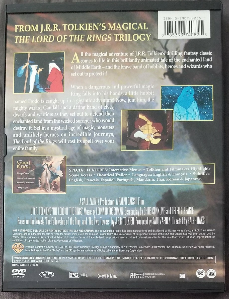 The Lord of the Rings (DVD) RARE 1978 Animated | eBay