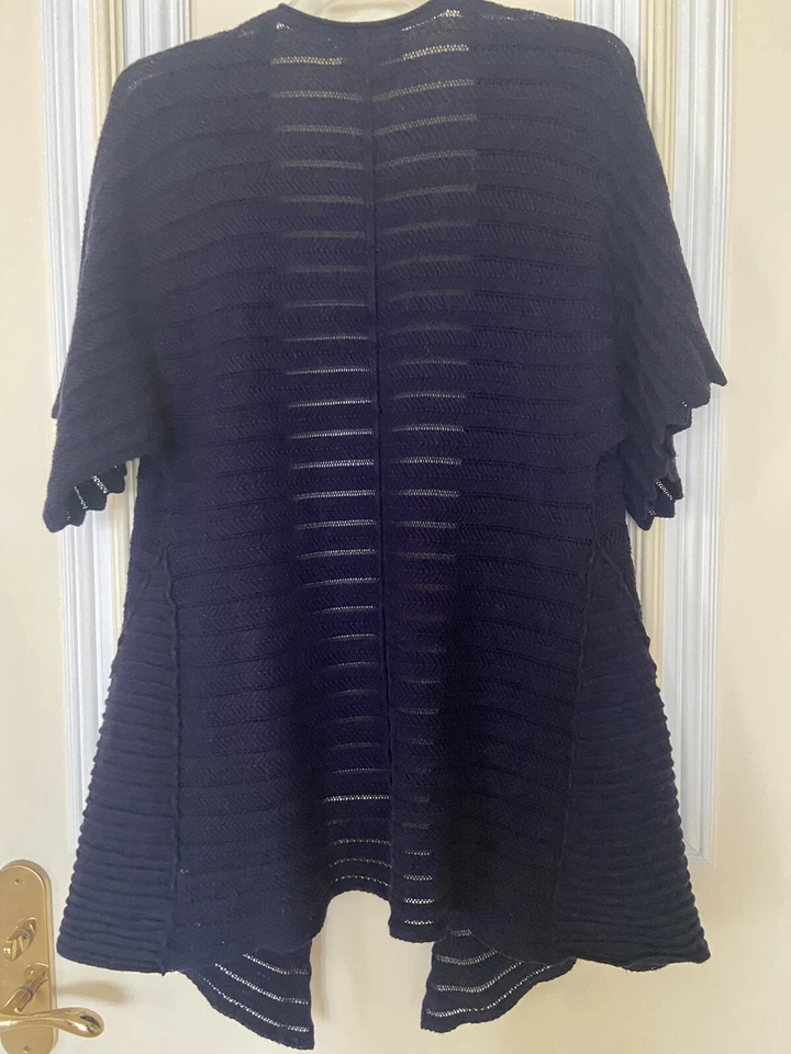 Cárdigan Anthropology Ginebra Azul Marino Frente Abierto Mezcla Algodón y Cachemira Talla S Foto 4 de 4