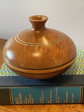 Bill Koch Walnut  Redwood 428 Wooden Vase 5.5" W X 4  H Signed 1997