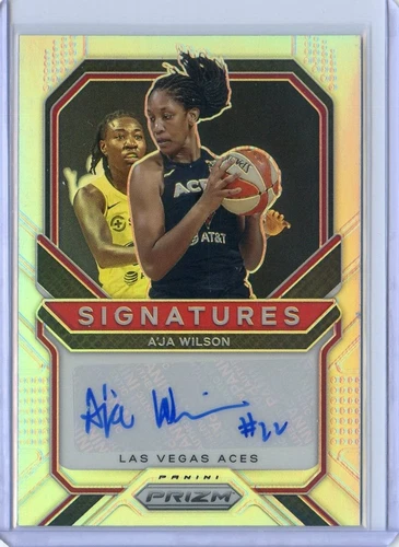 2021 Panini Prizm WNBA A'JA WILSON #SG-AJW Signatures Auto SILVER PRIZM ACES