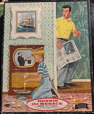 1960 Dennis the Menace Vintage Frame Tray Puzzle Whitman Publishing TV Comics