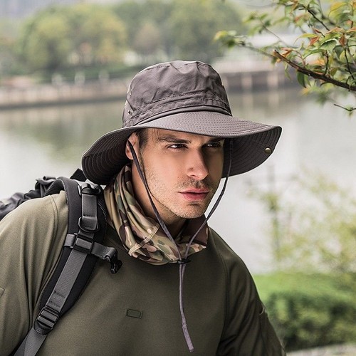 Bucket Hat Boonie Hunting Fishing Outdoor Cap Wide Brim Military Unisex Sun Hats - Picture 5 of 15