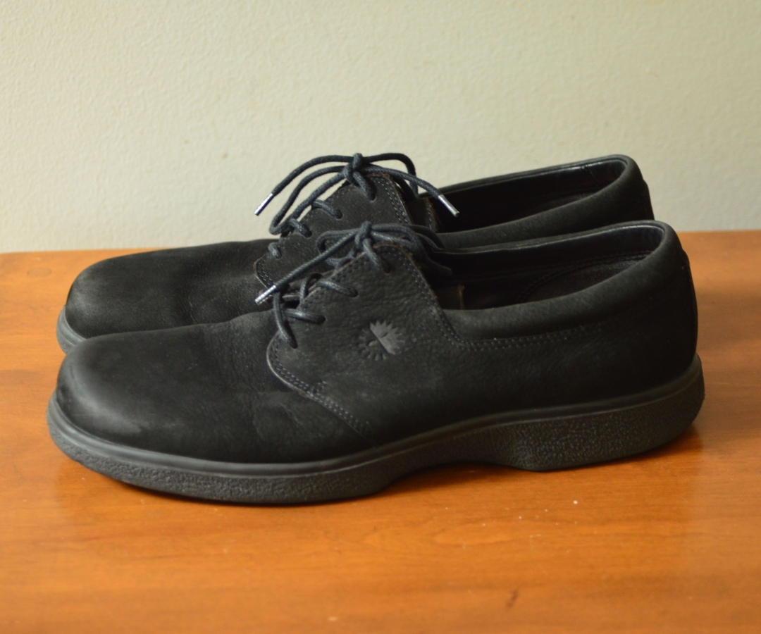 ECCO Comfort Mens 44/ US 10-10.5 B Black Suede Oxford Lace  display picture 1