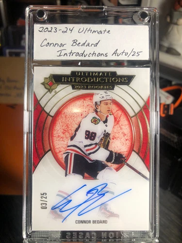 2023-24 UD Ultimate Connor Bedard Ultimate Introductions Auto # /25 #UI-1 RC SP