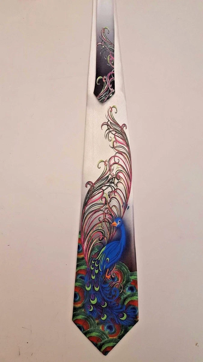 Corbata Steampunk Peacock "BLANCA" Hermosa azules y verdes/art nouveau
