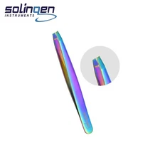 Professional Stainless Steel Slanted Eyebrow Tweezer for Precision Hair Removal